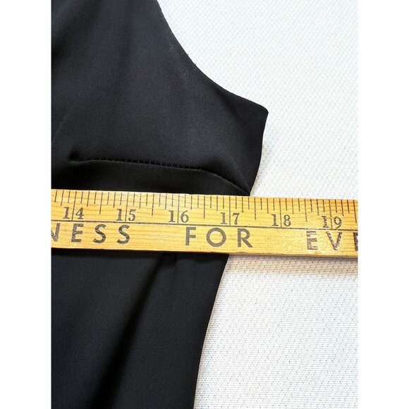 Believe Womens Midi Tank Slip Dress Size 16 Black Sleeveless Ruffled Hem Summer - Picture 6 of 11